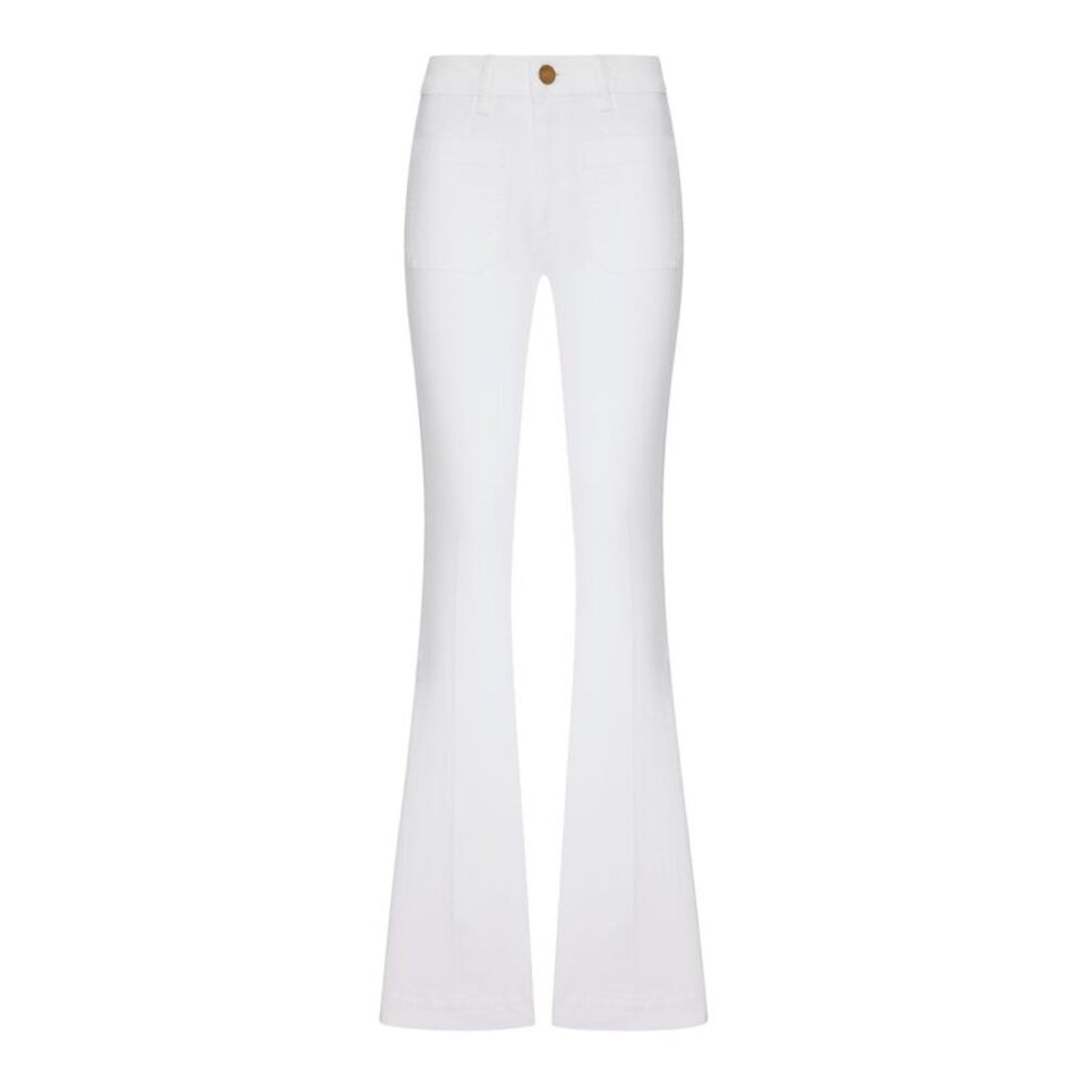Seafarer Women Delphine Flare White Denim Jeans With Patch Pockets